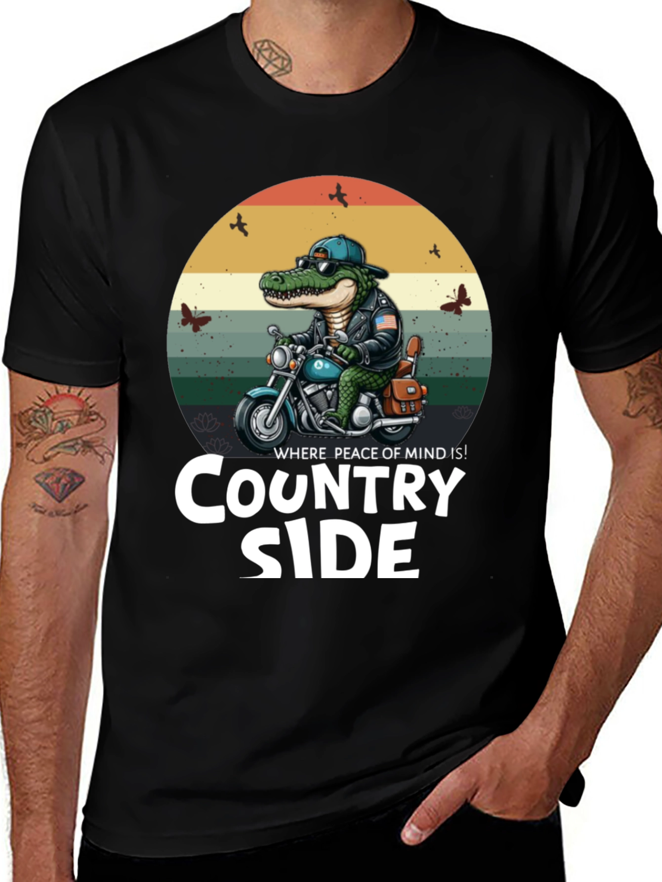 Country Side Alligator Biker T-Shirt