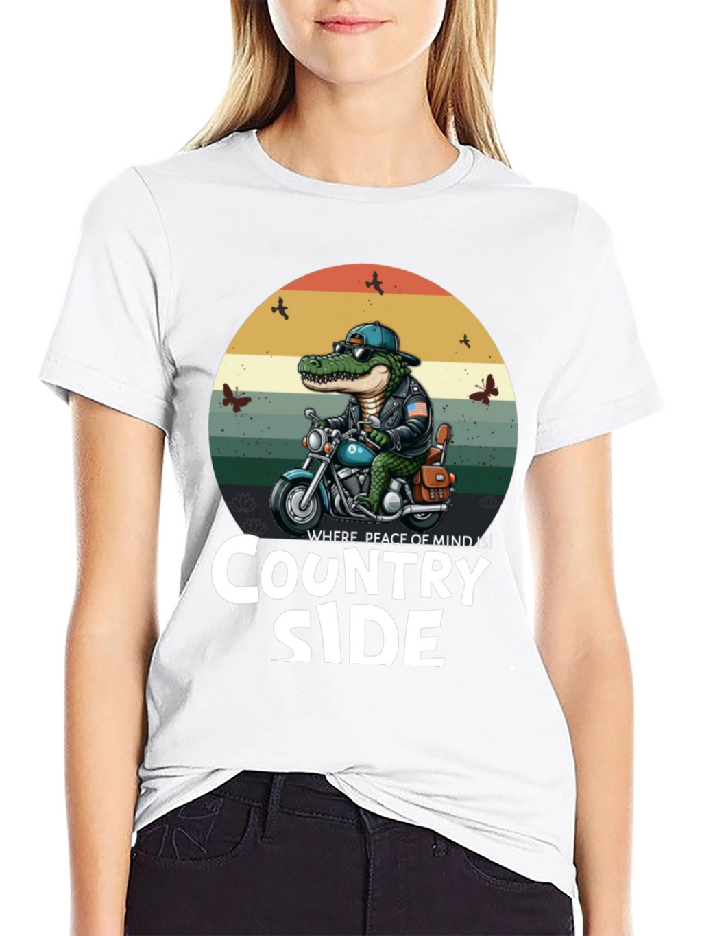 Country Side Alligator Biker T-Shirt