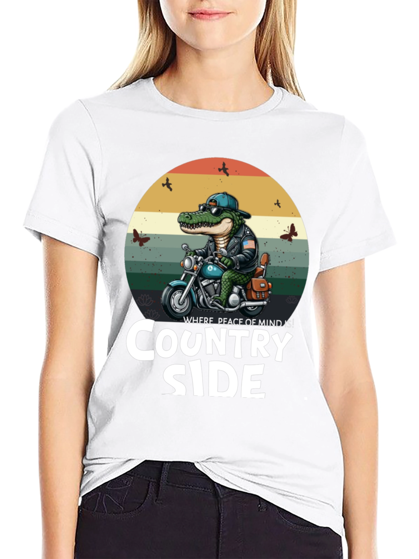Country Side Alligator Biker T-Shirt
