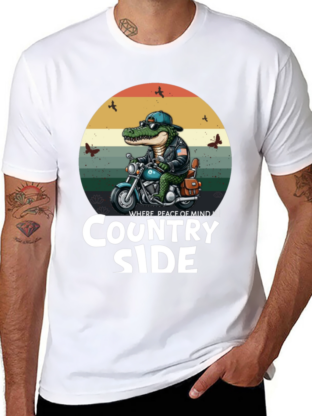 Country Side Alligator Biker T-Shirt