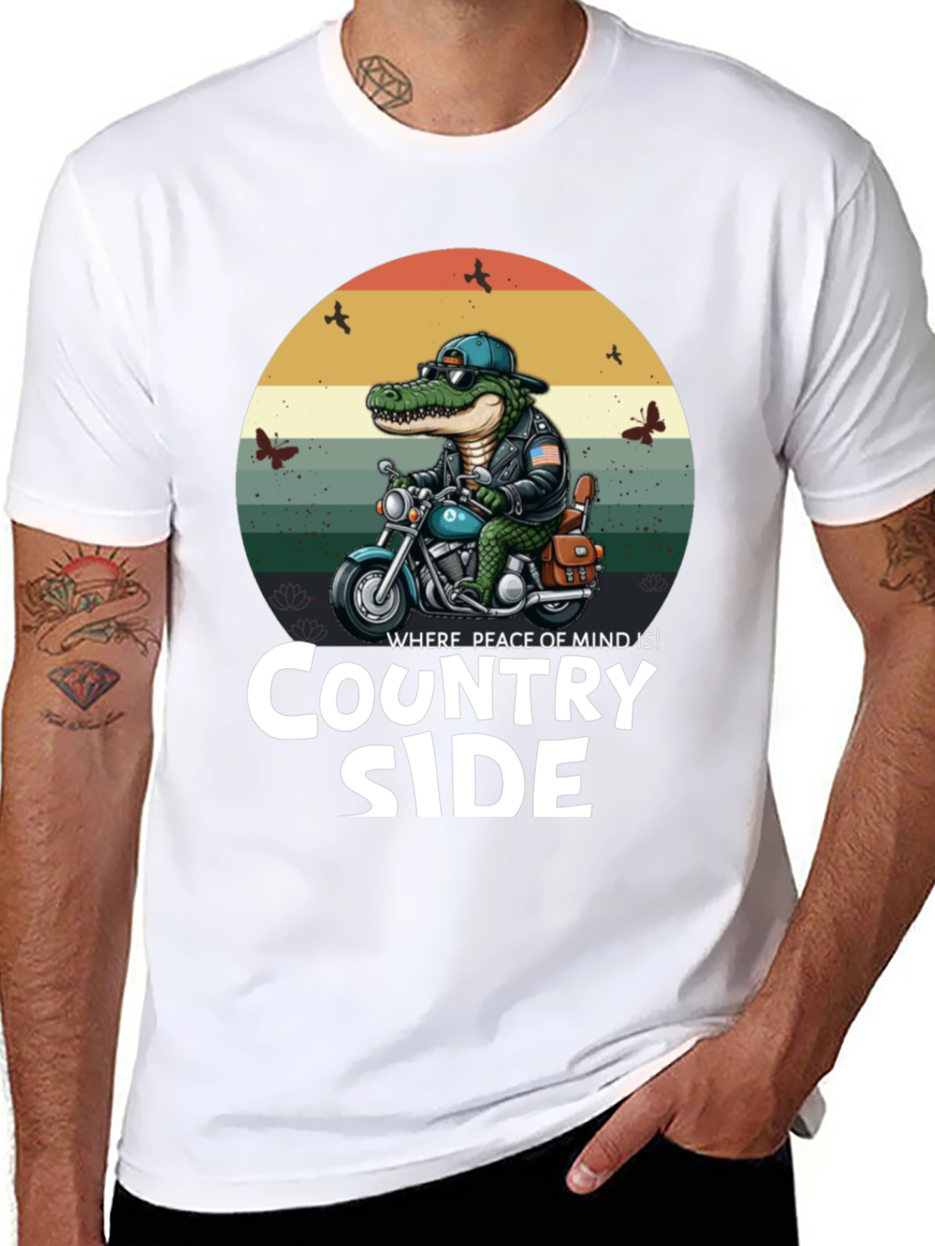 Country Side Alligator Biker T-Shirt
