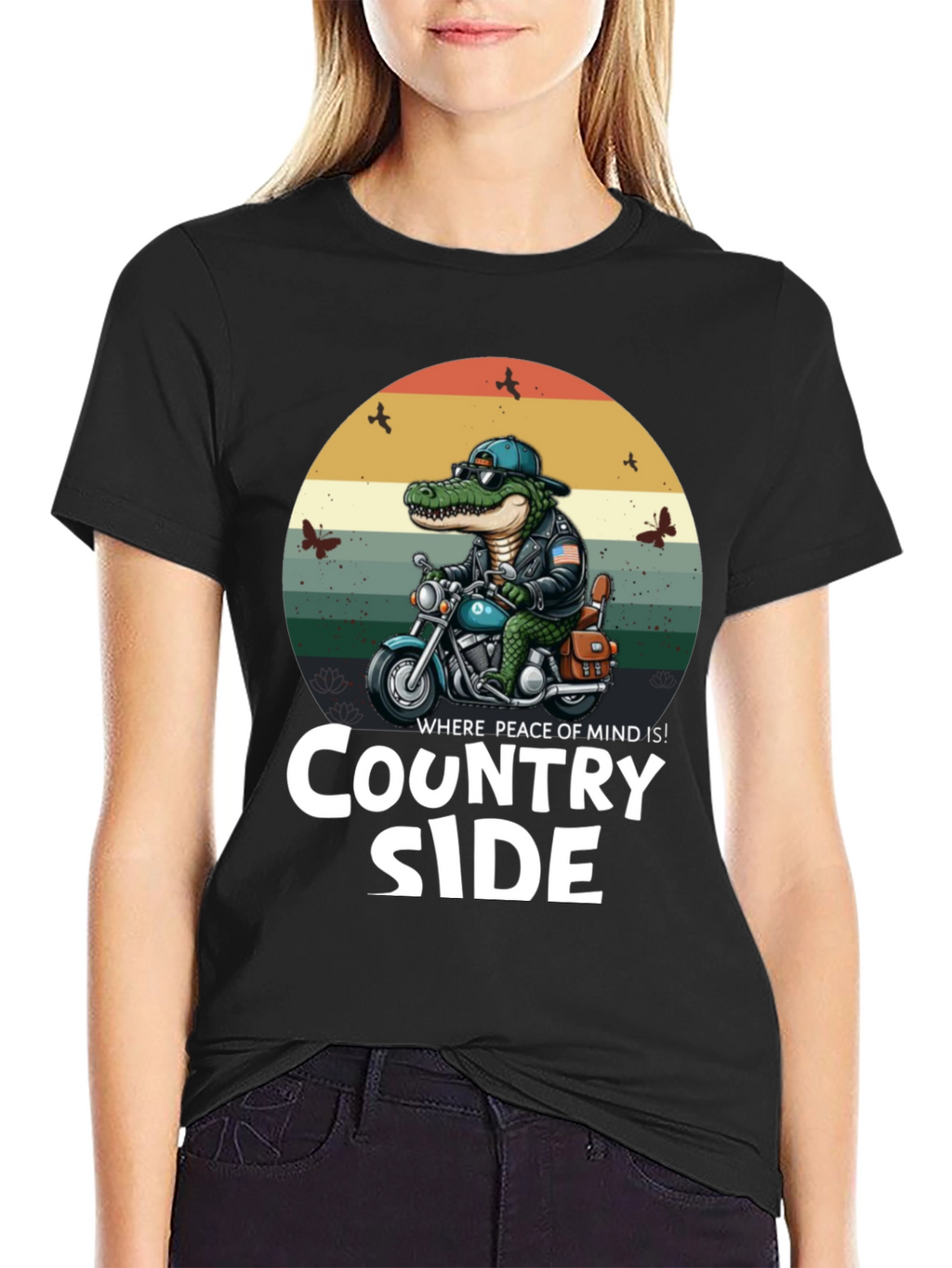 Country Side Alligator Biker T-Shirt