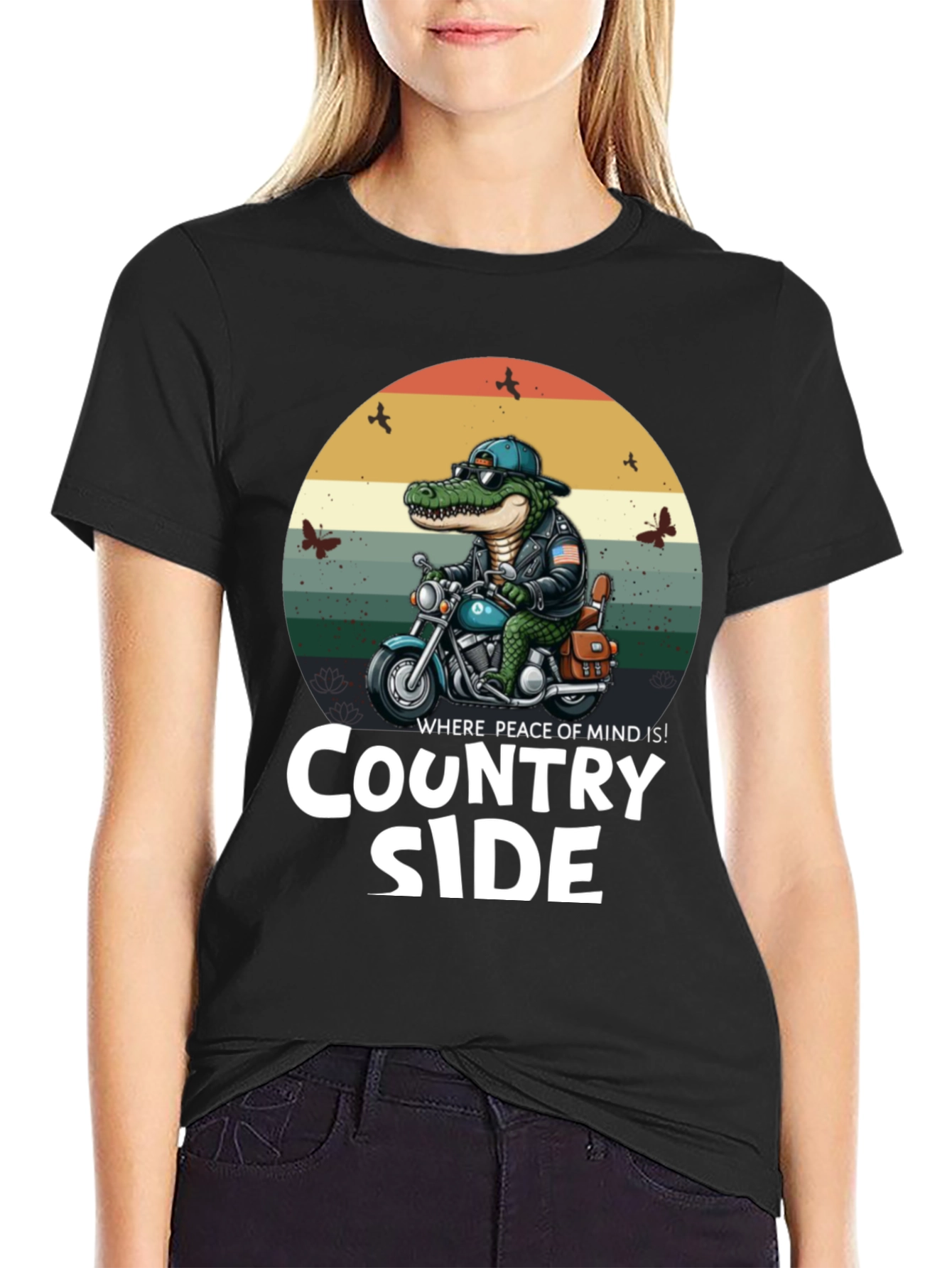 Country Side Alligator Biker T-Shirt