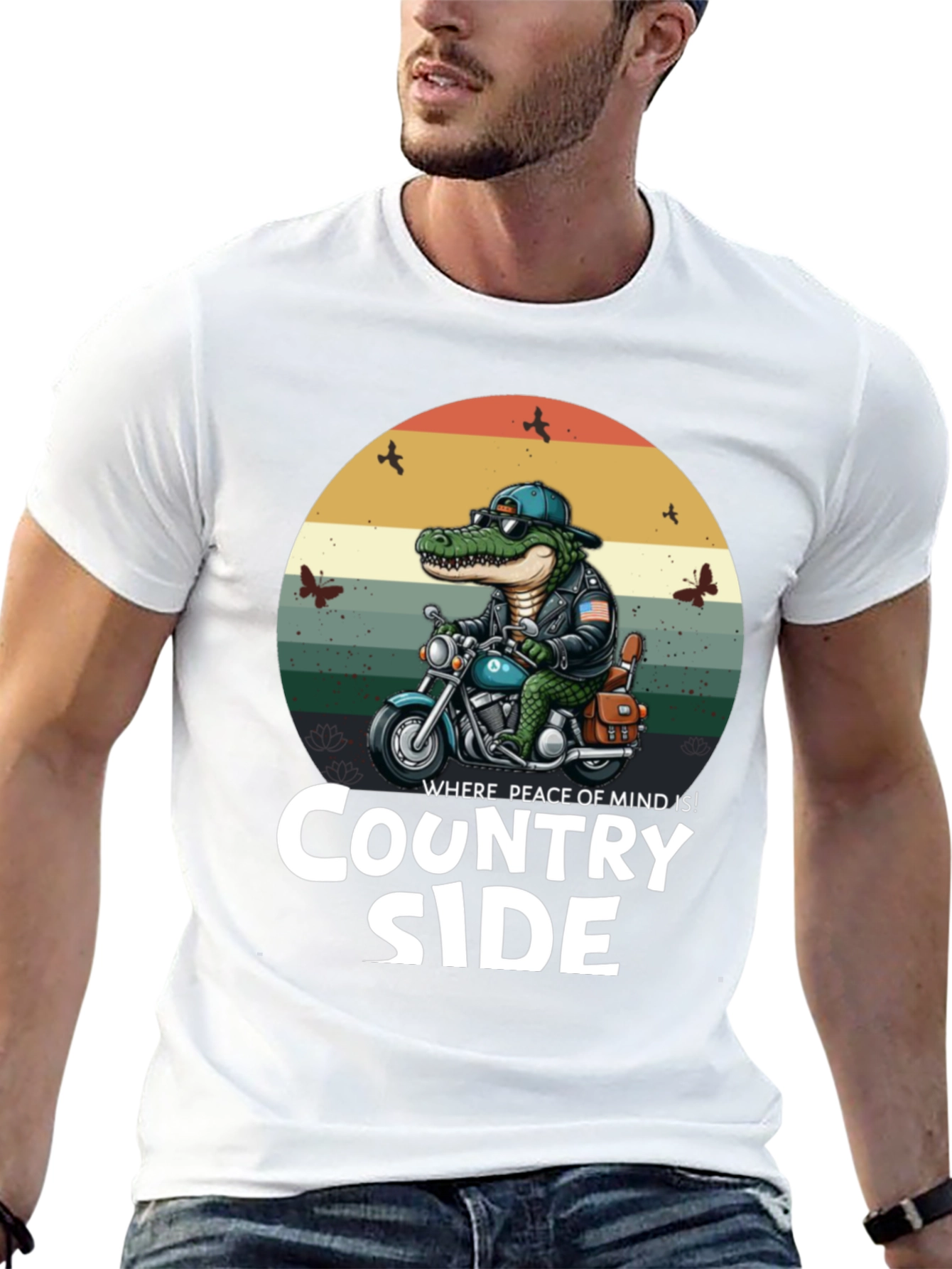 Country Side Alligator Biker T-Shirt