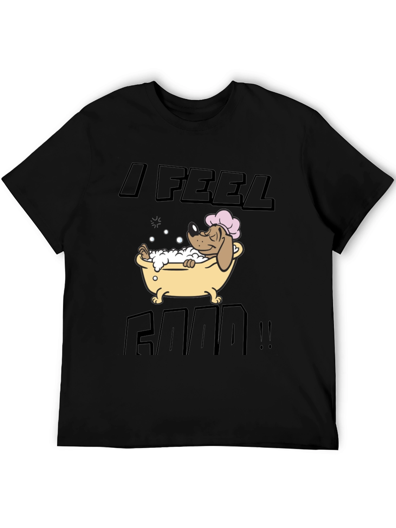 I Feel Good! Dog in Bathtub Graphic T-Shirt