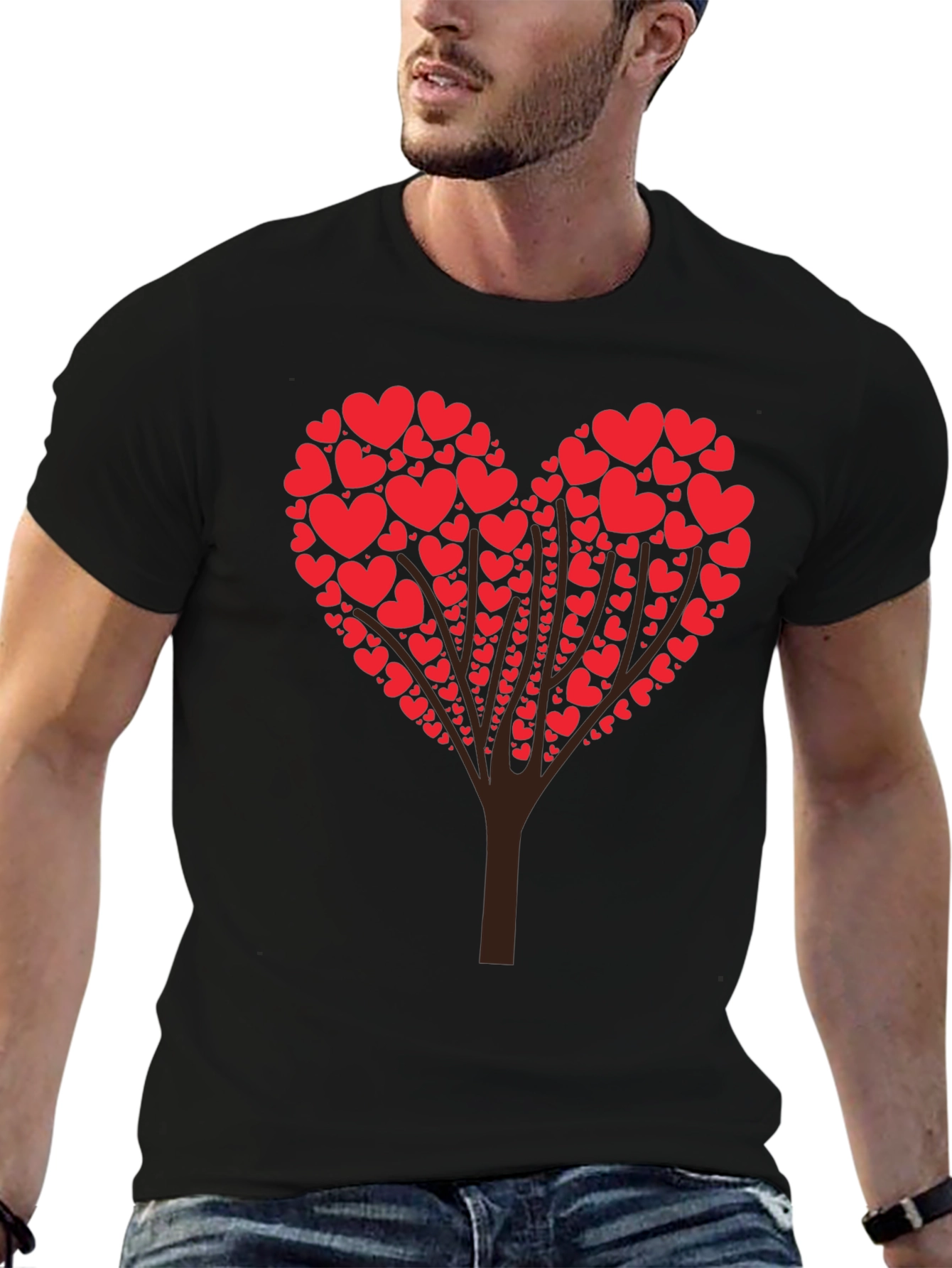 Heart Tree Graphic T-Shirt - Love & Nature Design