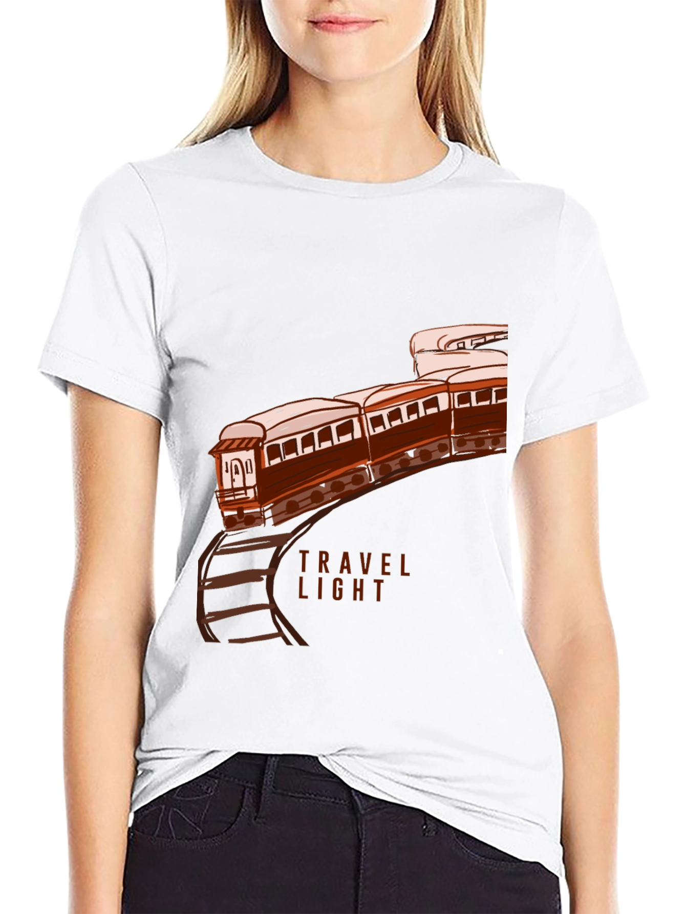 Travel Light Train Graphic Tee