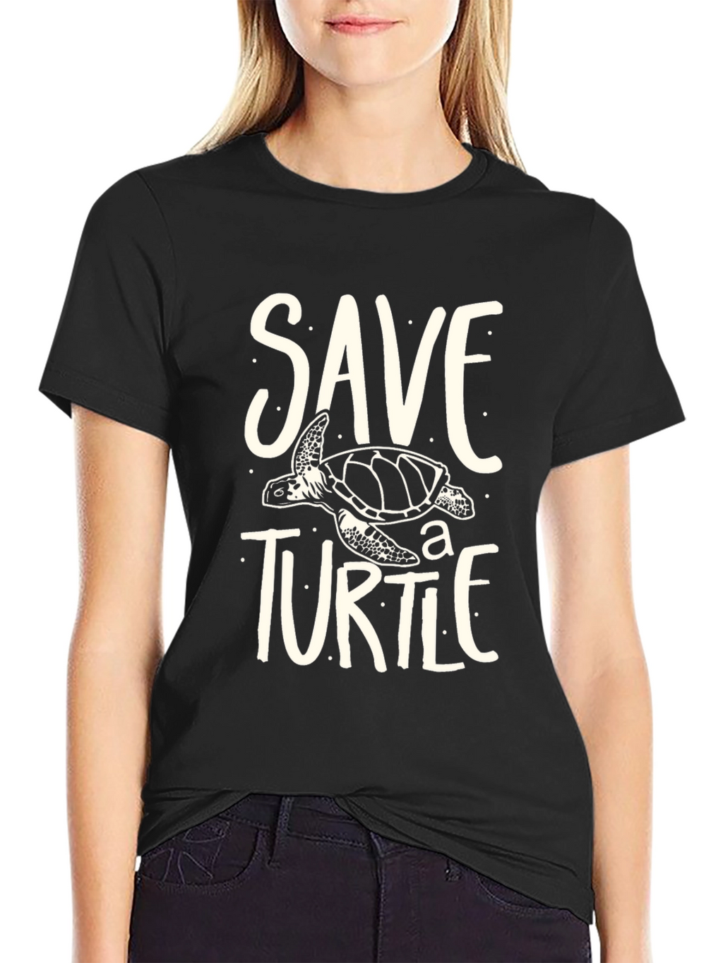Save A Turtle Graphic Tee - Black Unisex T-Shirt