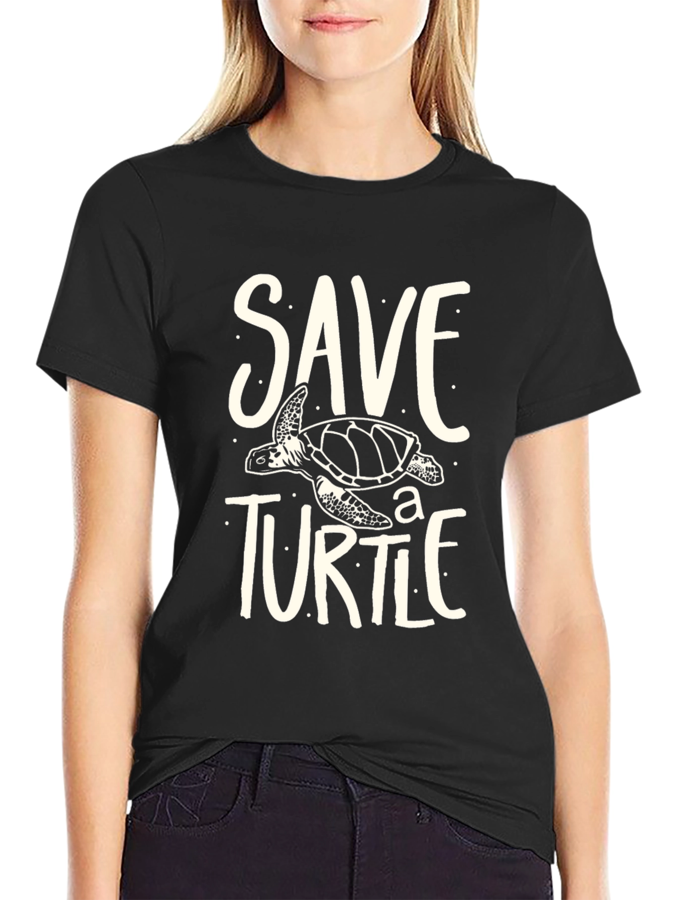 Save A Turtle Graphic Tee - Black Unisex T-Shirt