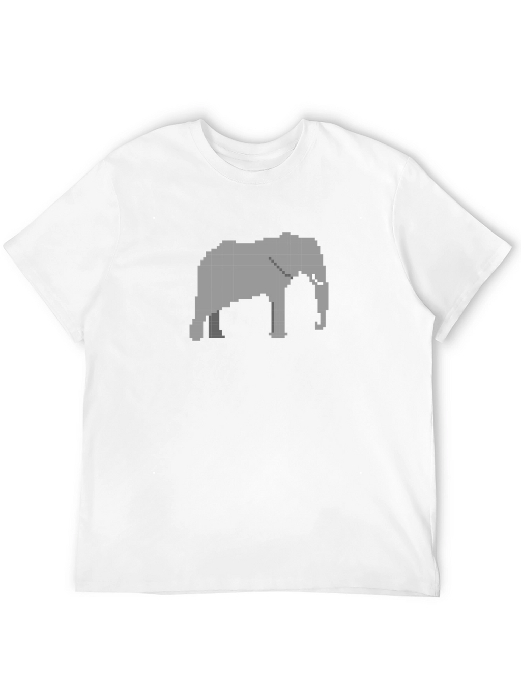Pixel Elephant Black T-Shirt - Retro Style