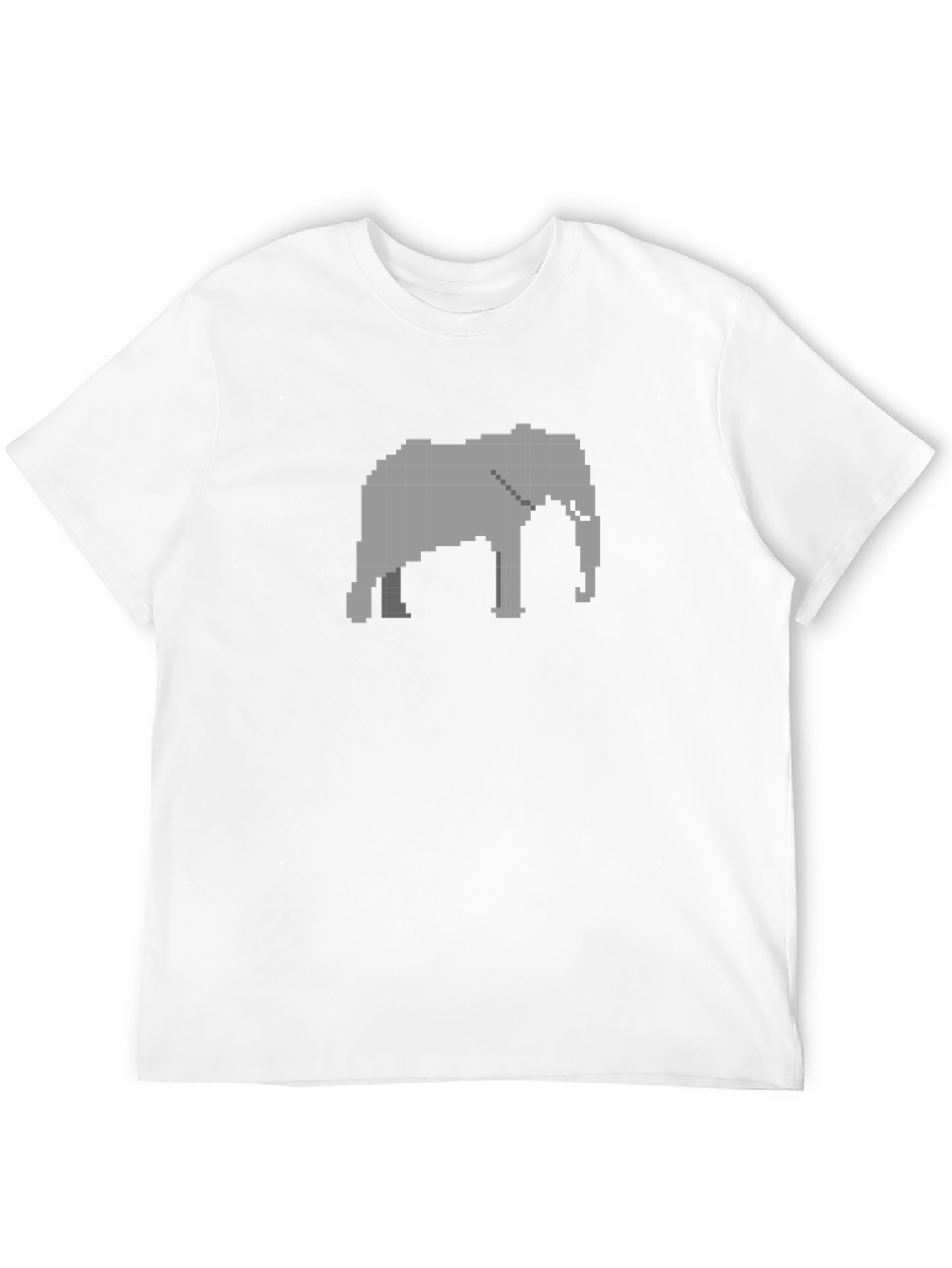 Pixel Elephant Black T-Shirt - Retro Style