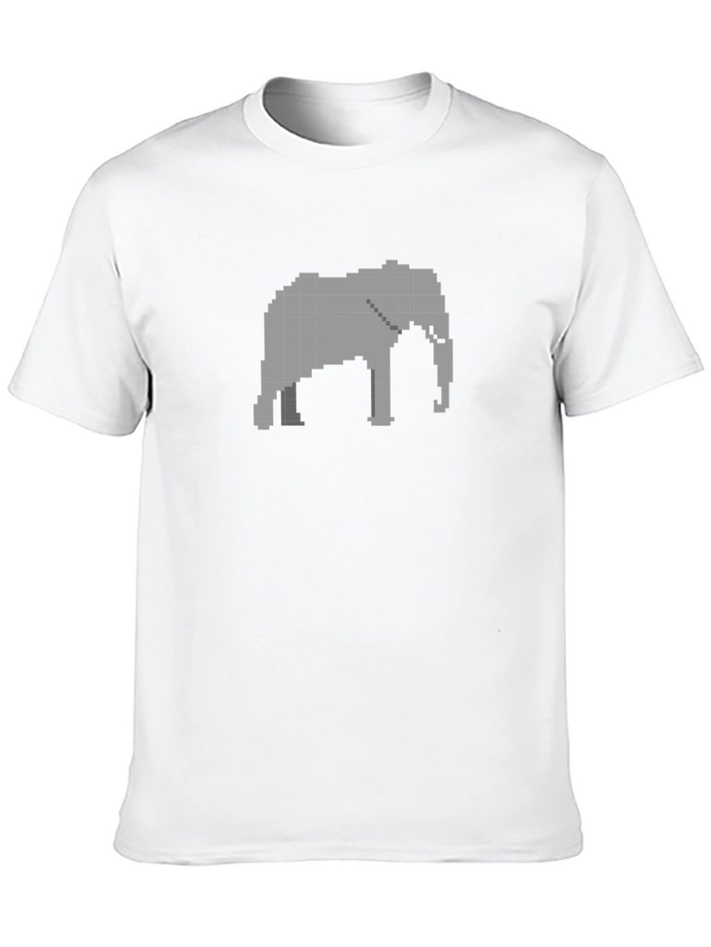 Pixel Elephant Black T-Shirt - Retro Style