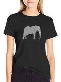 Pixel Elephant Black T-Shirt - Retro Style