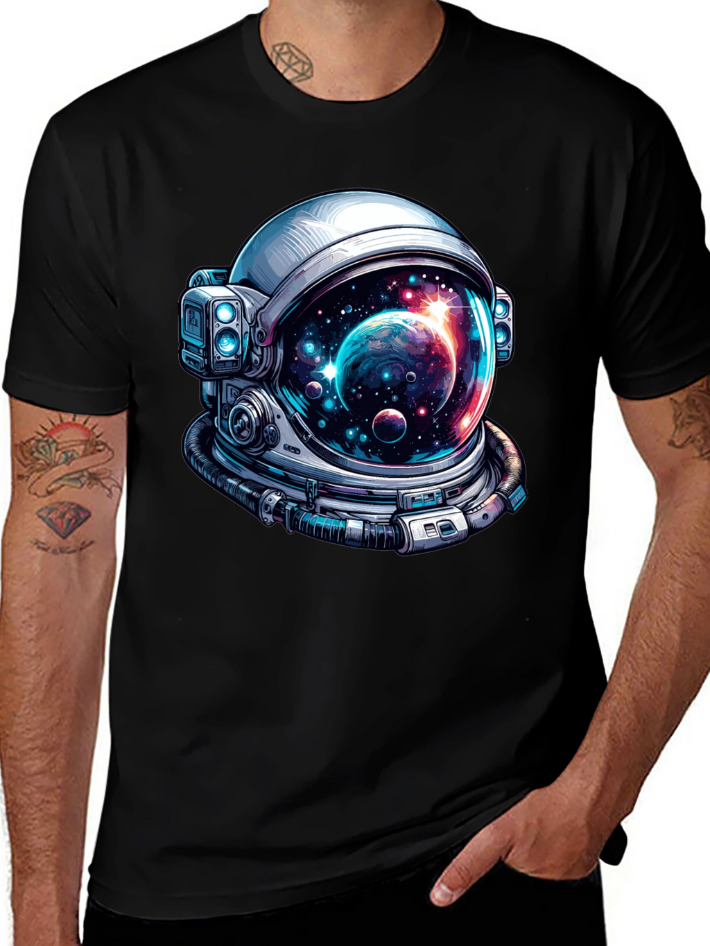 Astronaut Helmet Graphic Tee - Space Lover