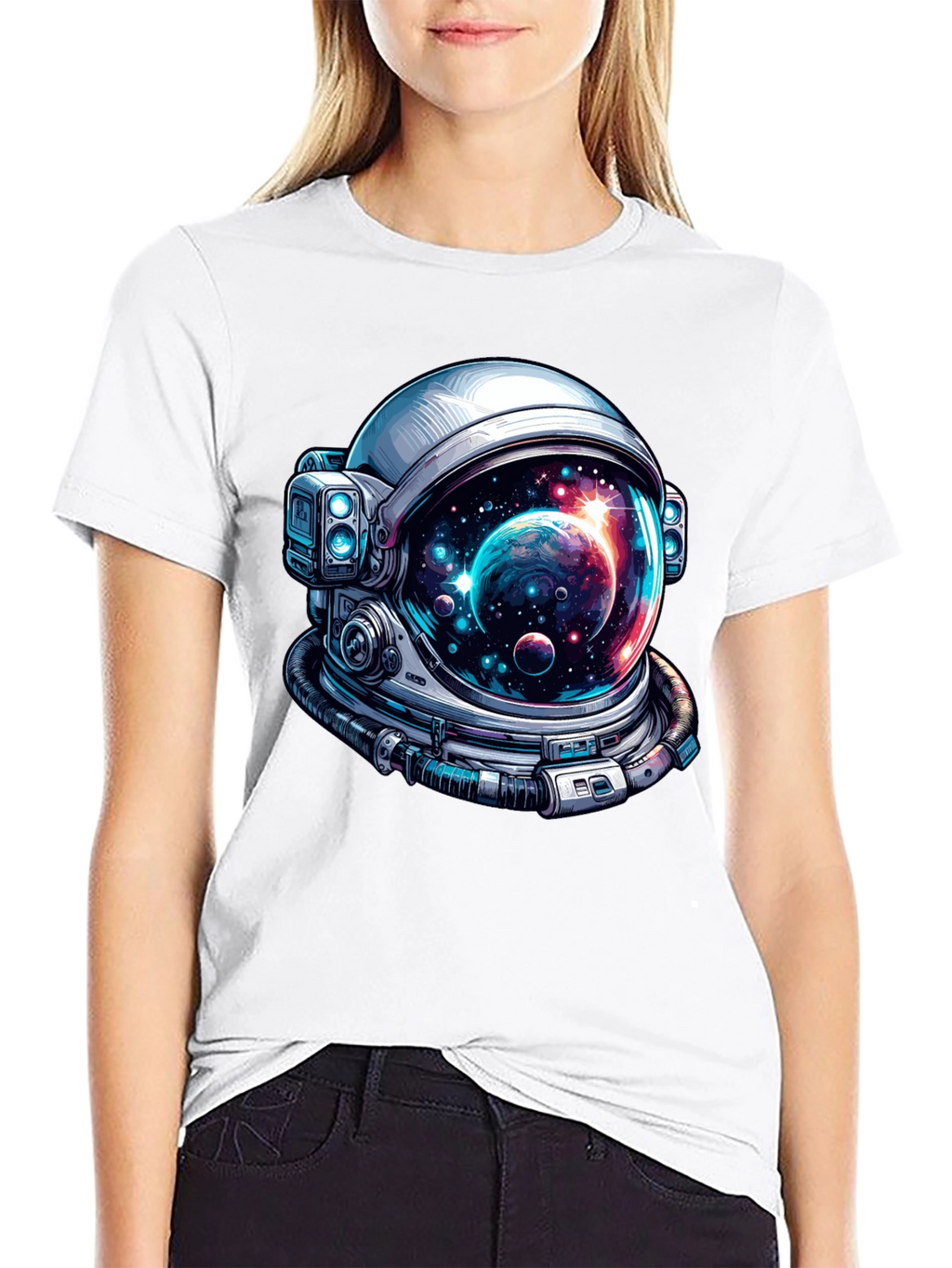 Astronaut Helmet Graphic Tee - Space Lover