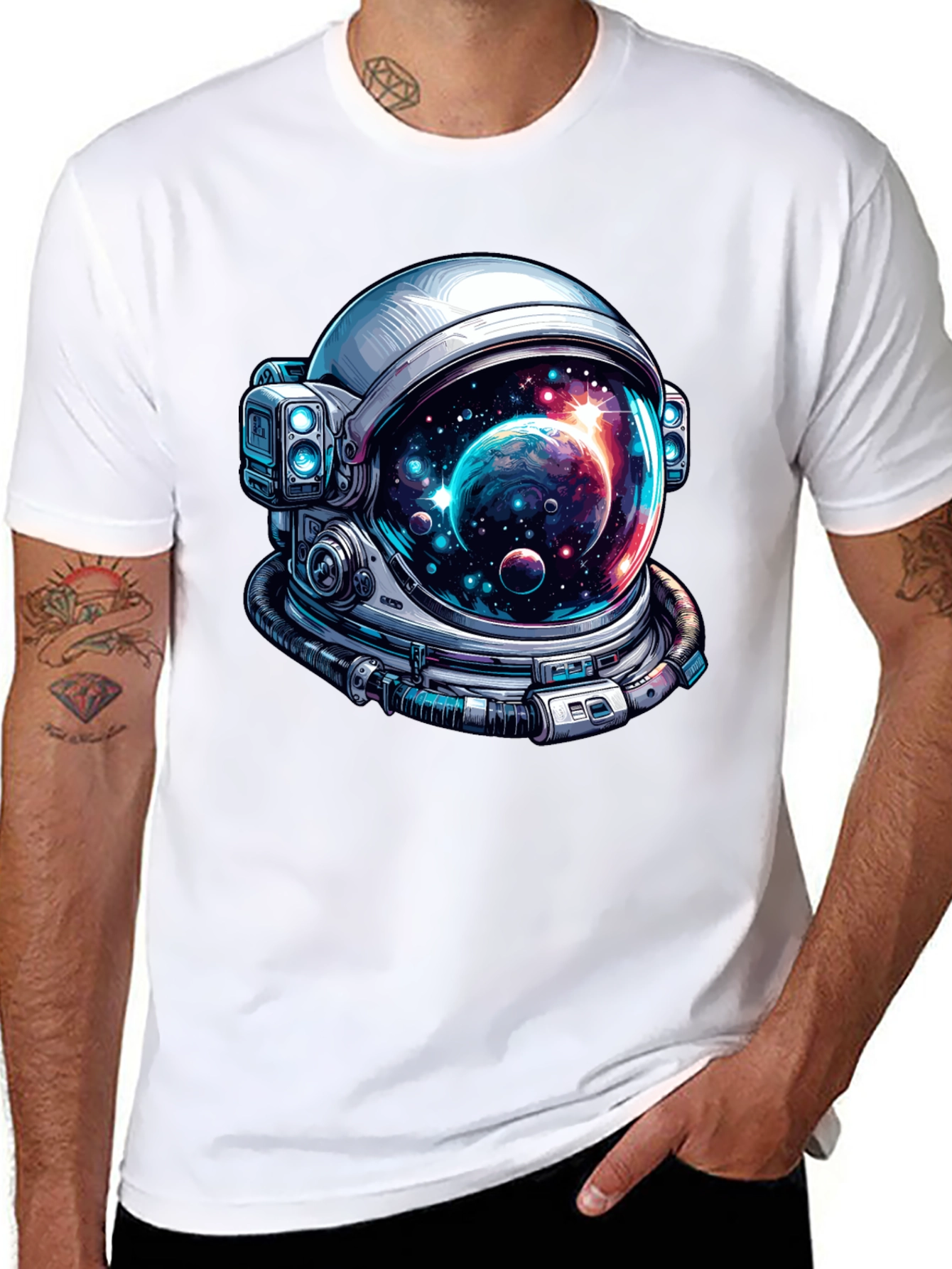 Astronaut Helmet Graphic Tee - Space Lover