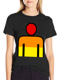 Abstract Figure Graphic T-Shirt - Black
