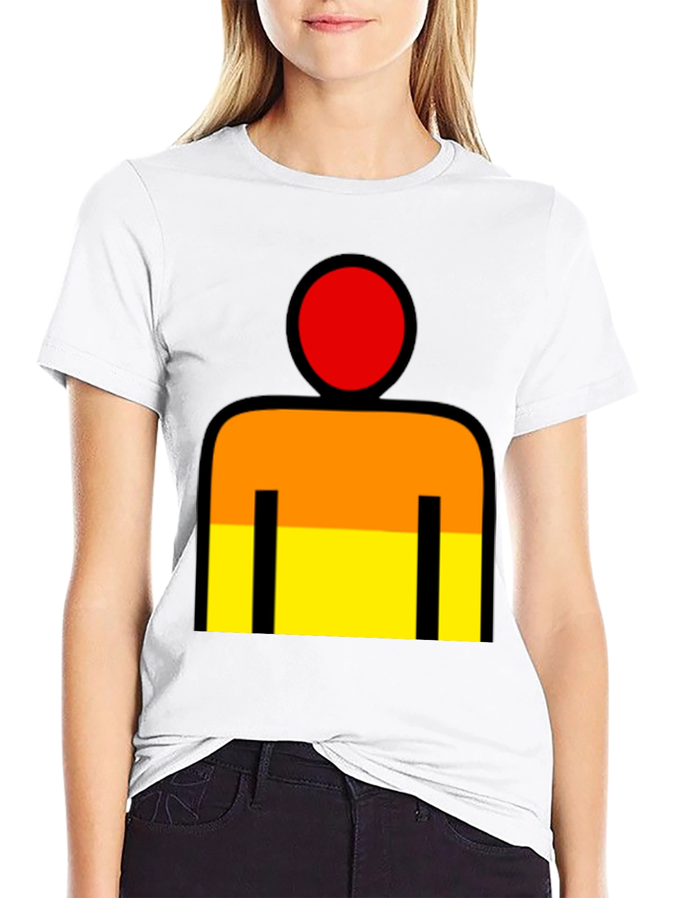 Abstract Figure Graphic T-Shirt - Black