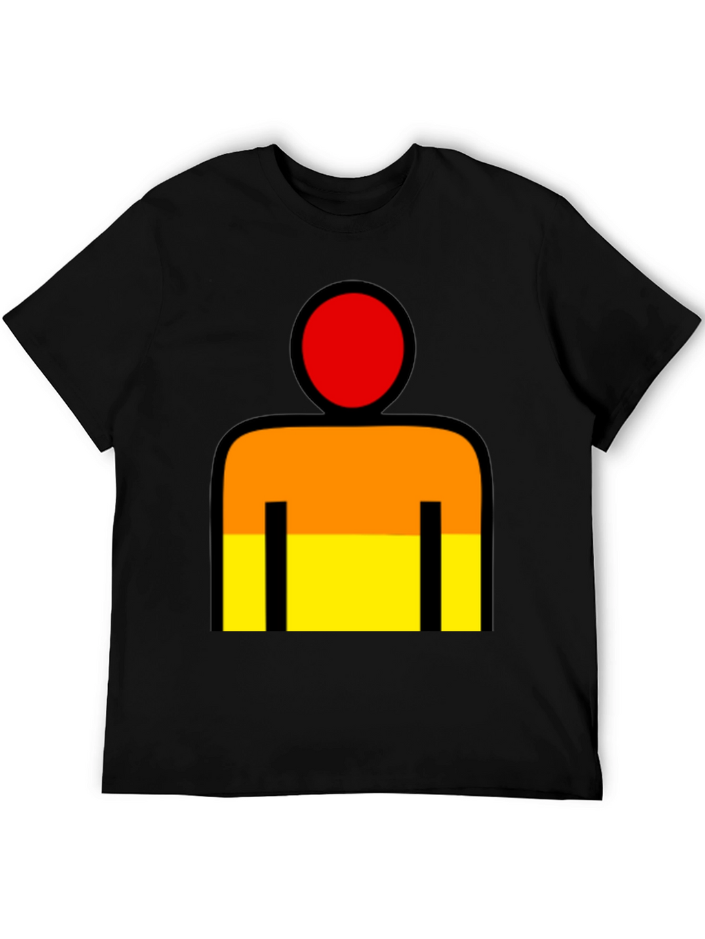 Abstract Figure Graphic T-Shirt - Black