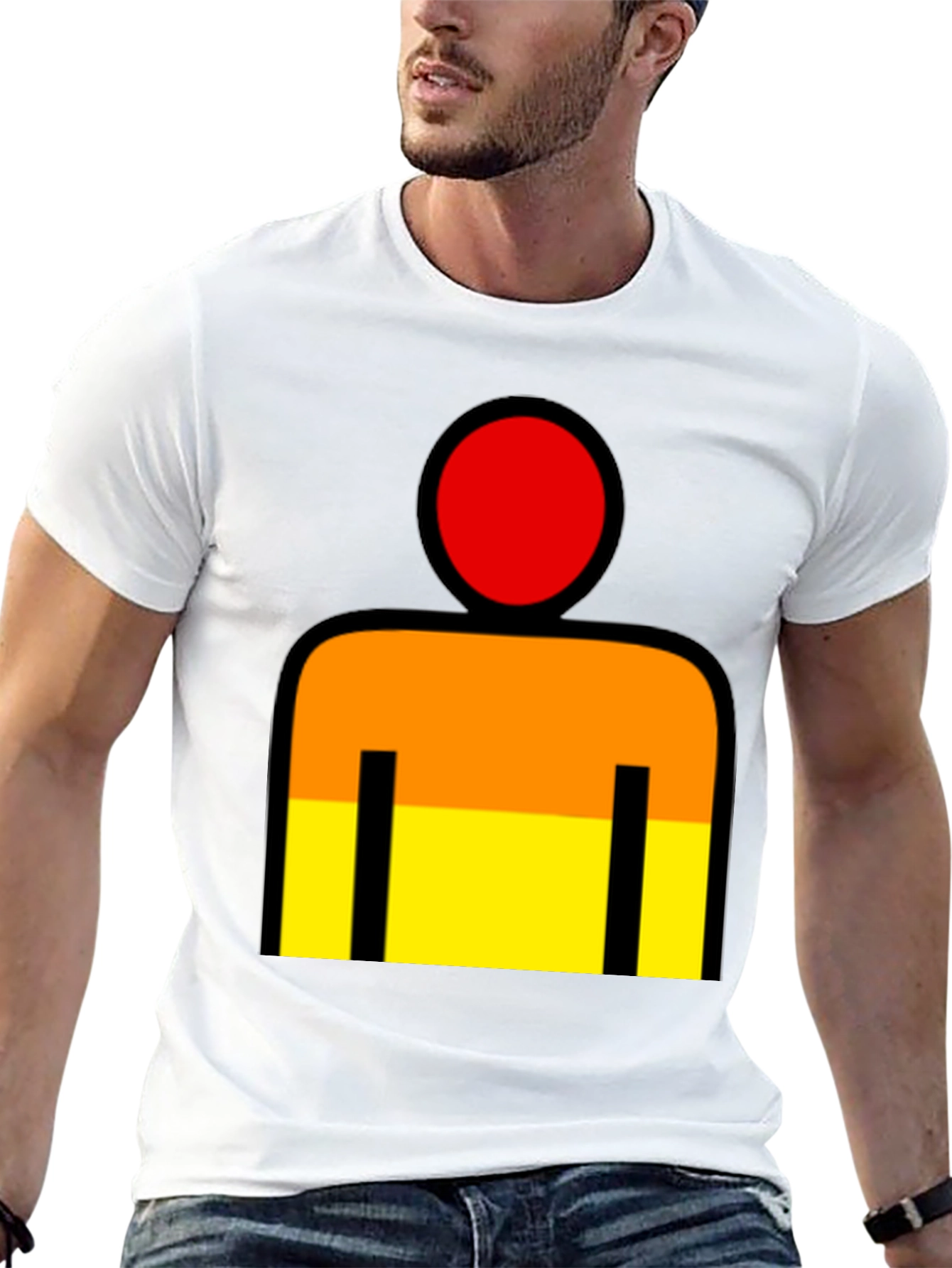 Abstract Figure Graphic T-Shirt - Black