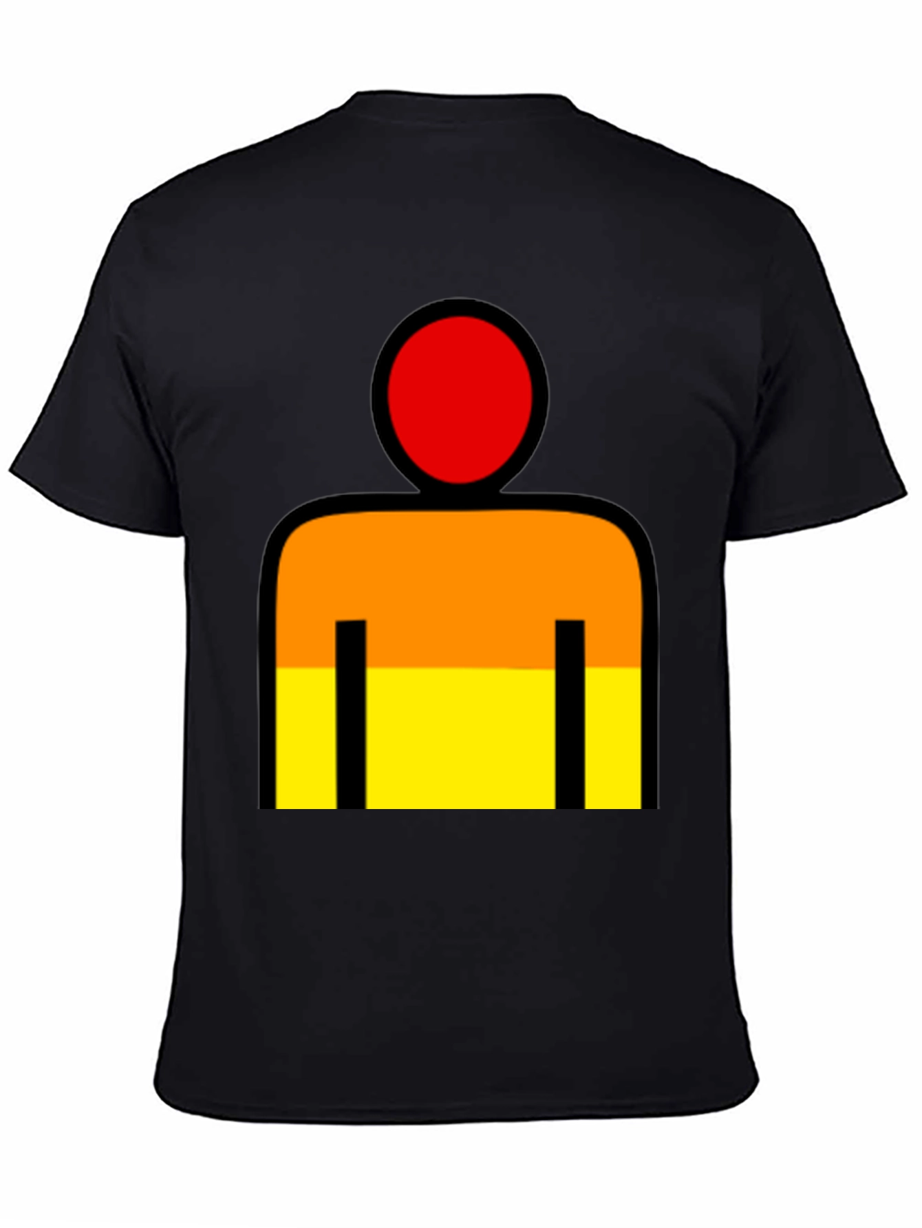 Abstract Figure Graphic T-Shirt - Black