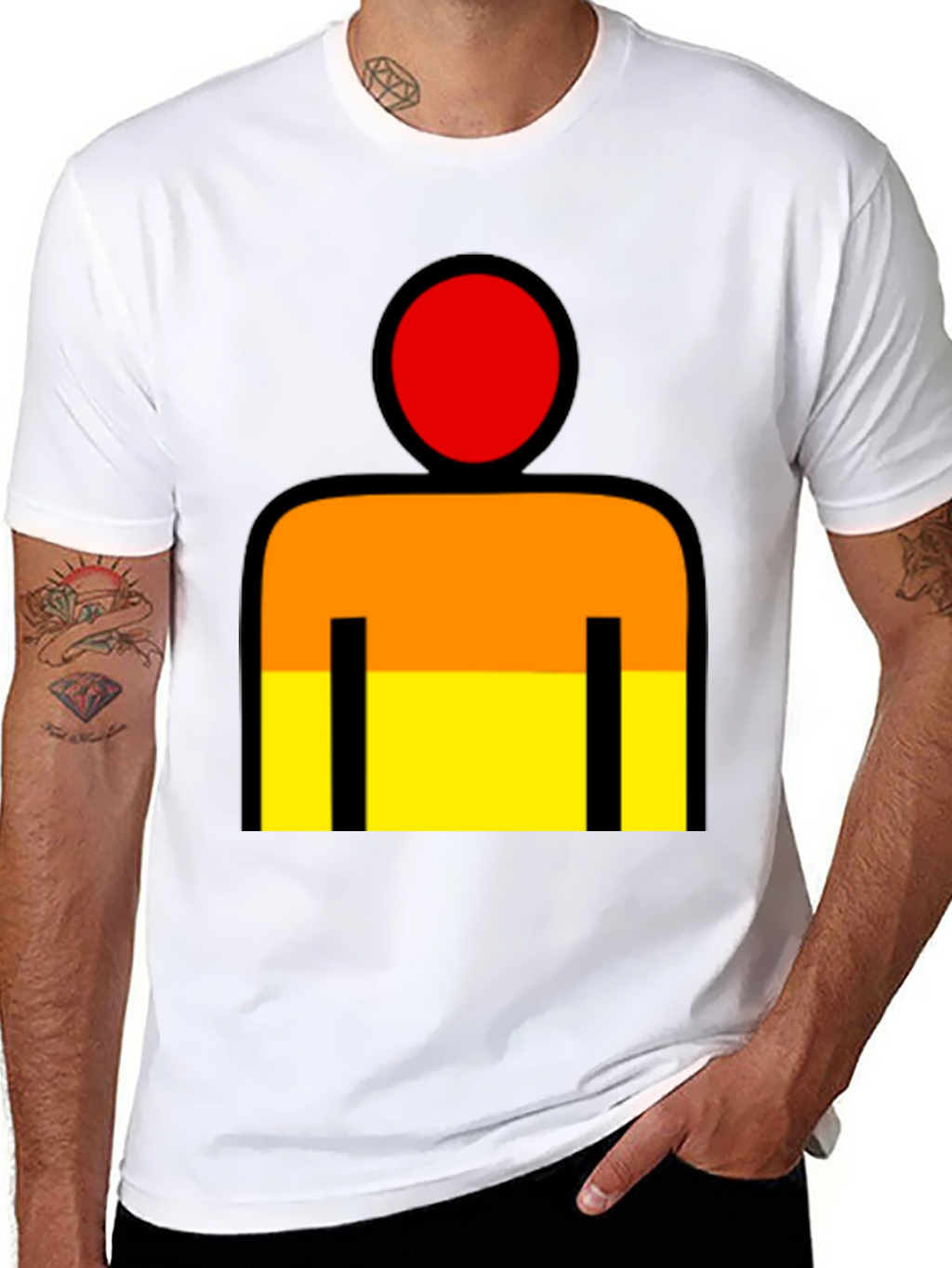 Abstract Figure Graphic T-Shirt - Black