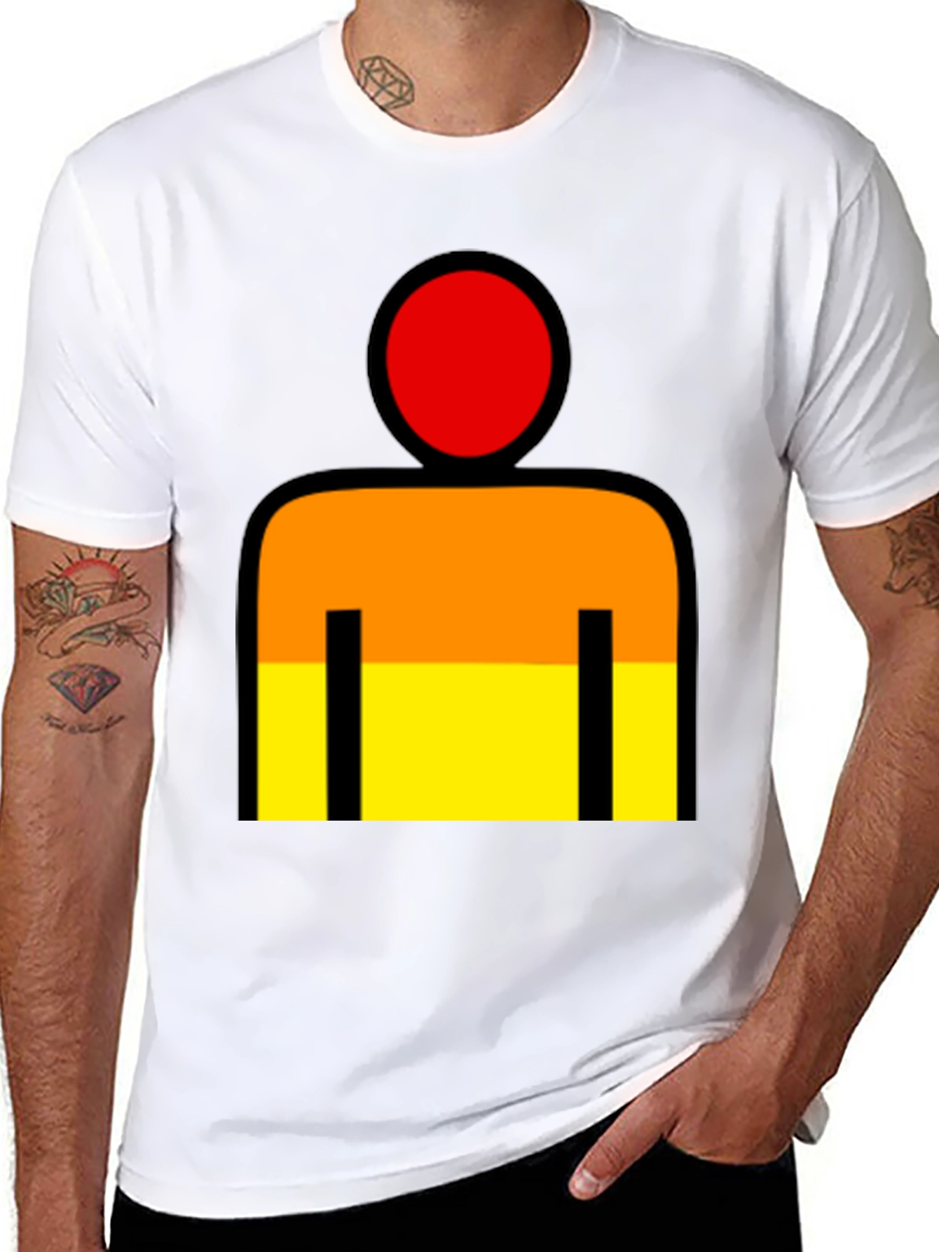 Abstract Figure Graphic T-Shirt - Black