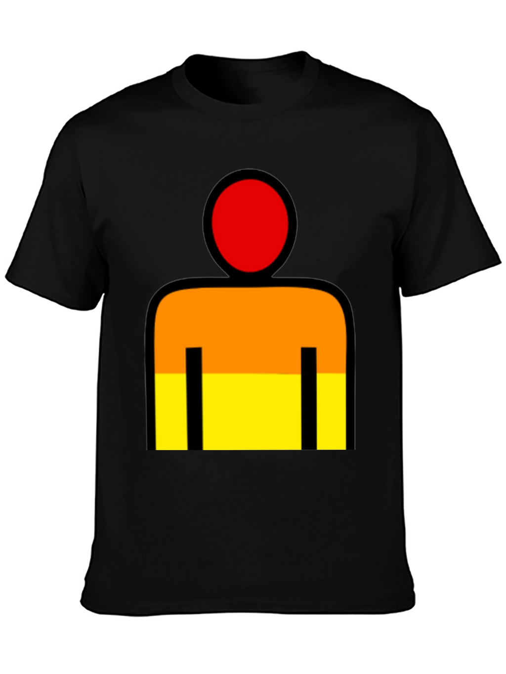 Abstract Figure Graphic T-Shirt - Black