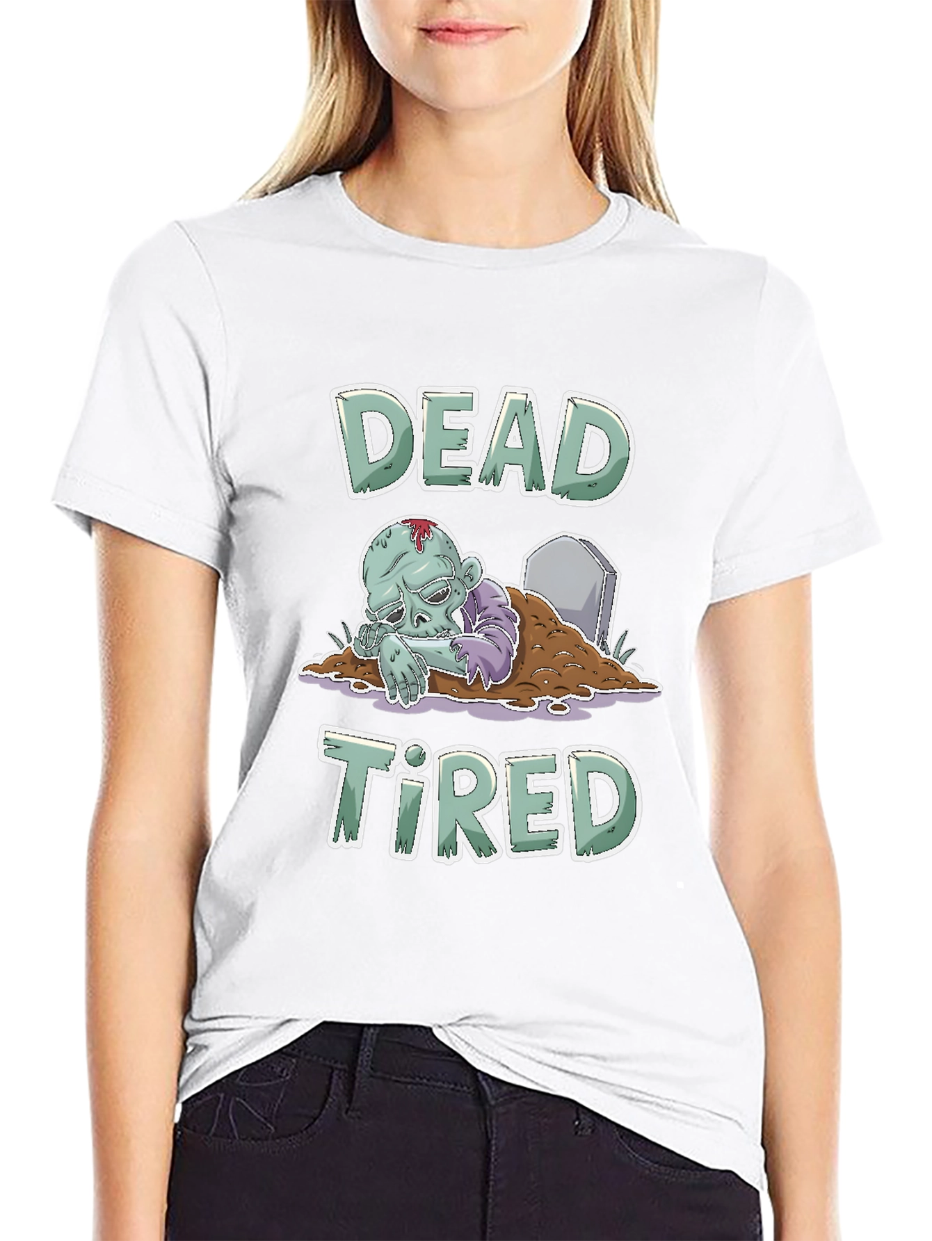 Dead Tired Zombie T-Shirt - Funny Halloween Tee