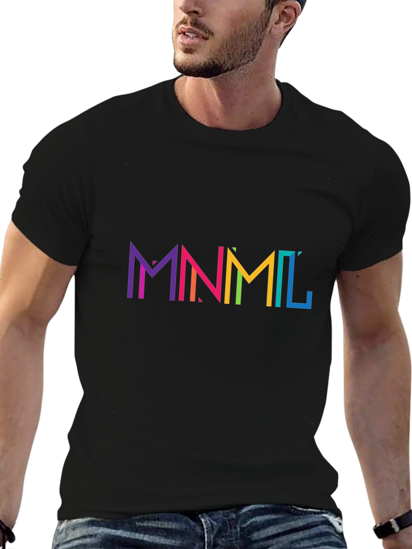 MNML Rainbow Graphic Black T-Shirt