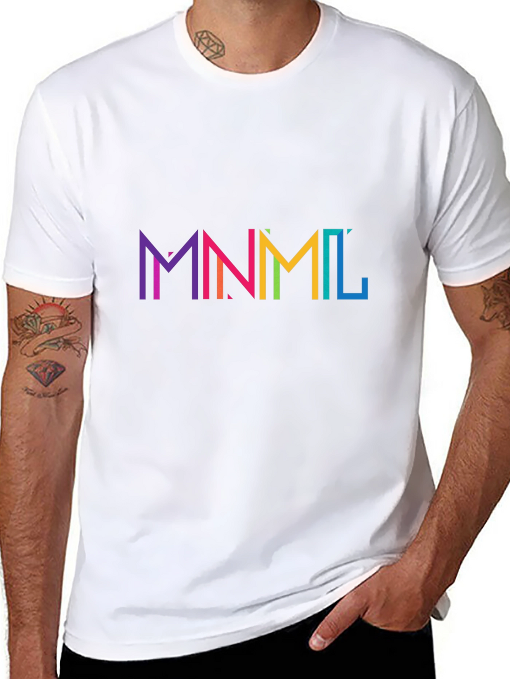 MNML Rainbow Graphic Black T-Shirt