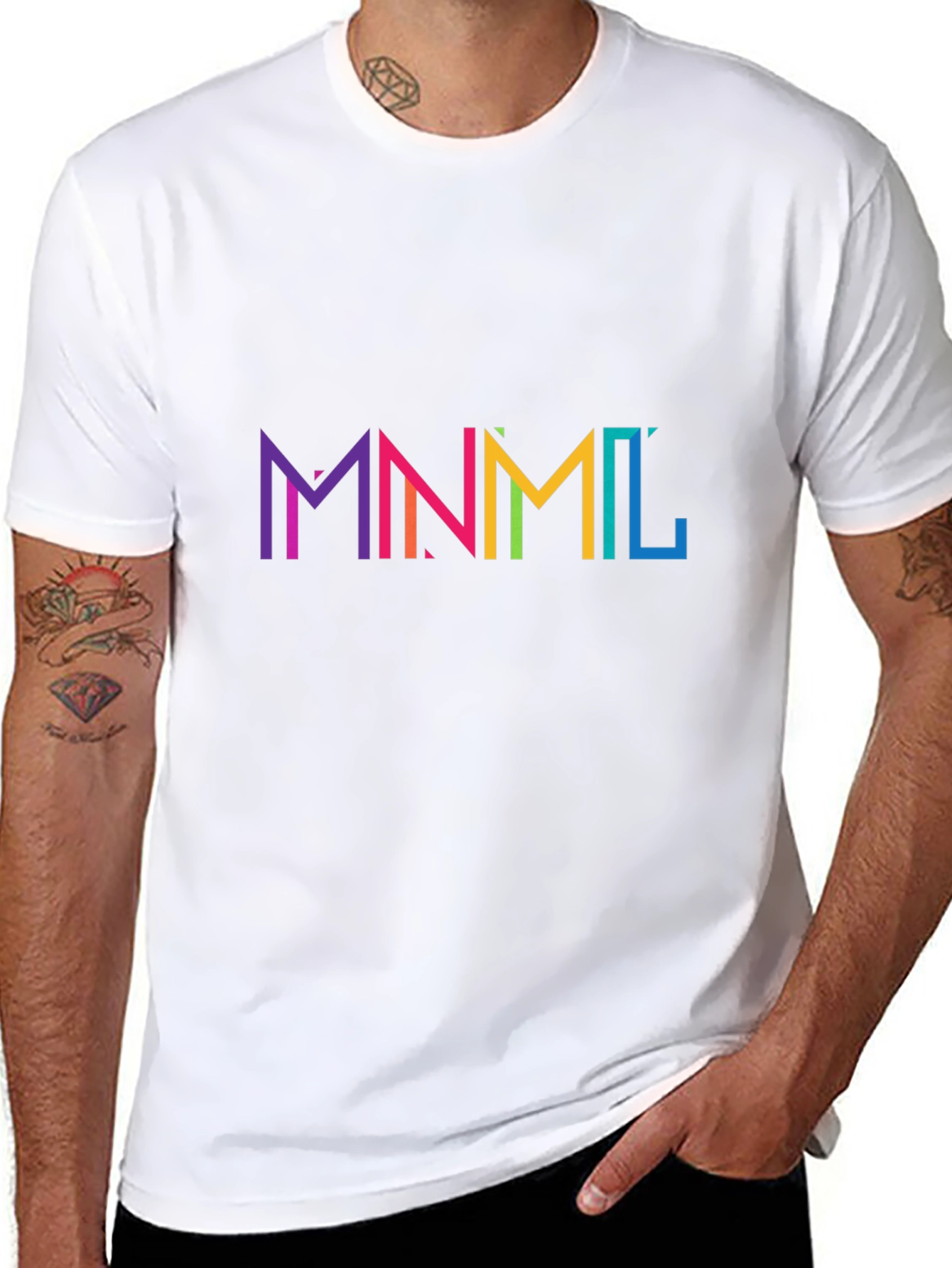 MNML Rainbow Graphic Black T-Shirt
