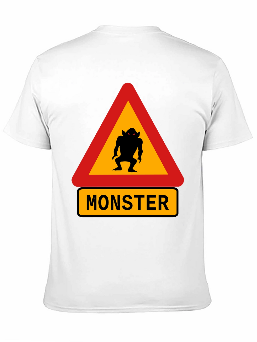 Monster Warning Sign Black T-Shirt