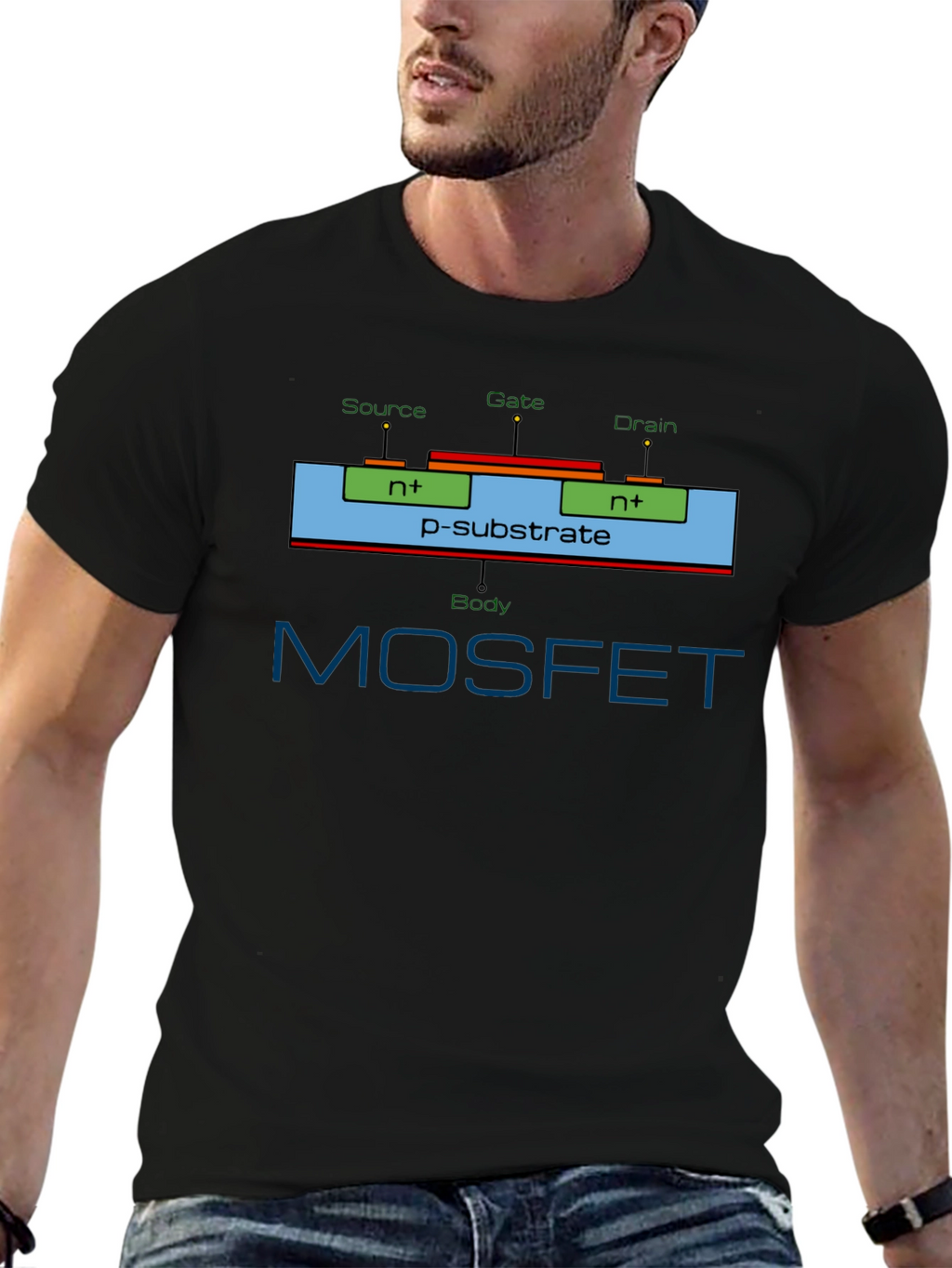 MOSFET Circuit Diagram T-Shirt - Electronics Geek Tee