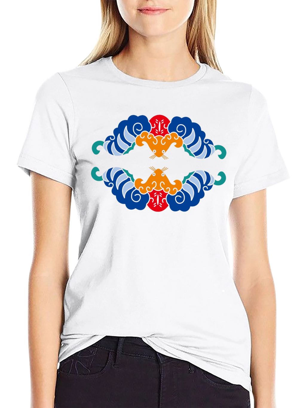 Abstract Graphic Print Black T-Shirt