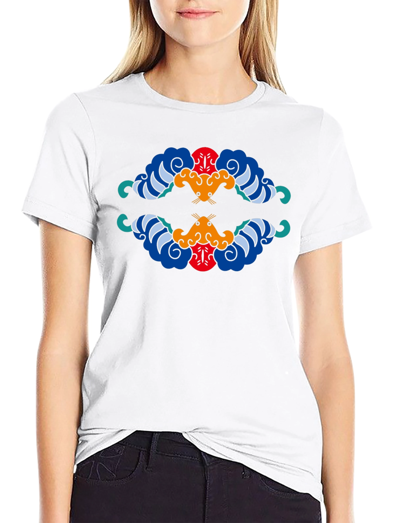 Abstract Graphic Print Black T-Shirt
