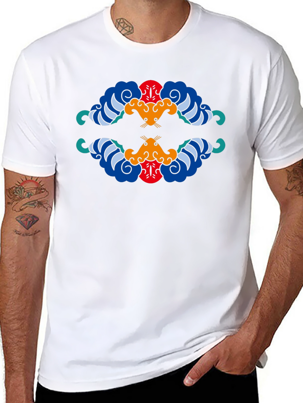 Abstract Graphic Print Black T-Shirt