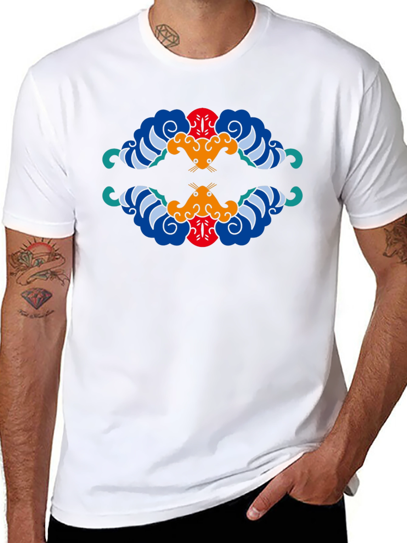 Abstract Graphic Print Black T-Shirt