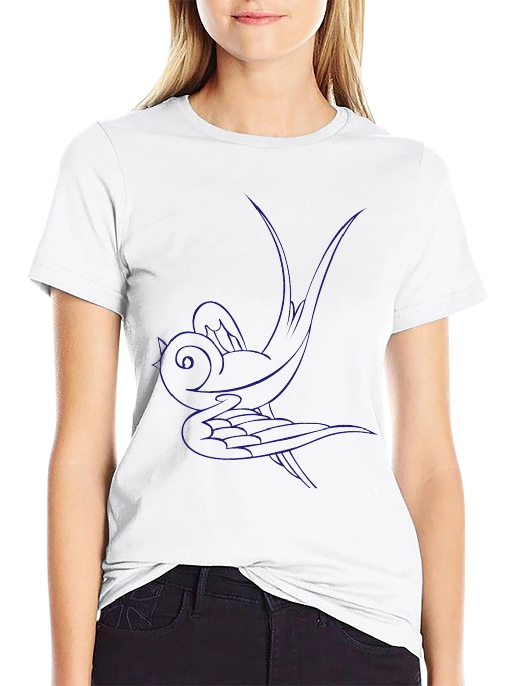 Swallow Graphic Black Tee