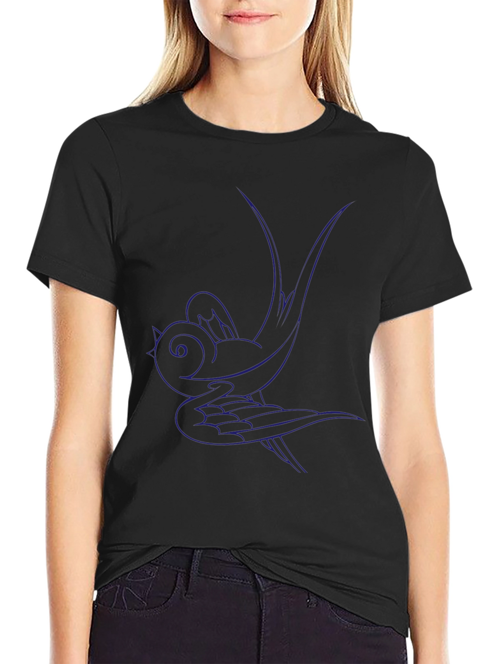 Swallow Graphic Black Tee