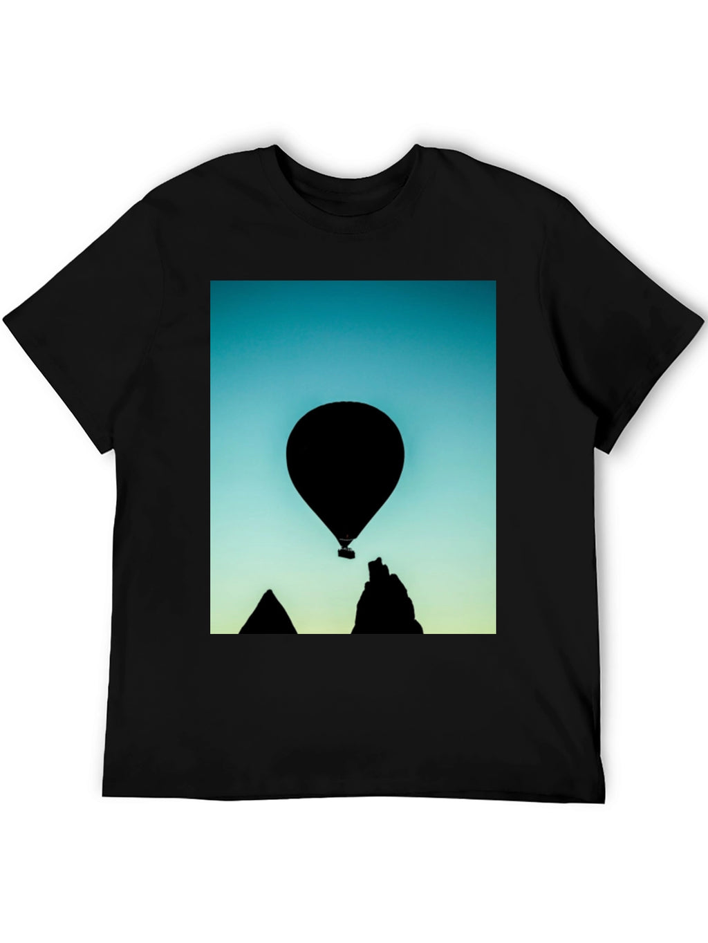 Black Silhouette Balloon Graphic T-Shirt