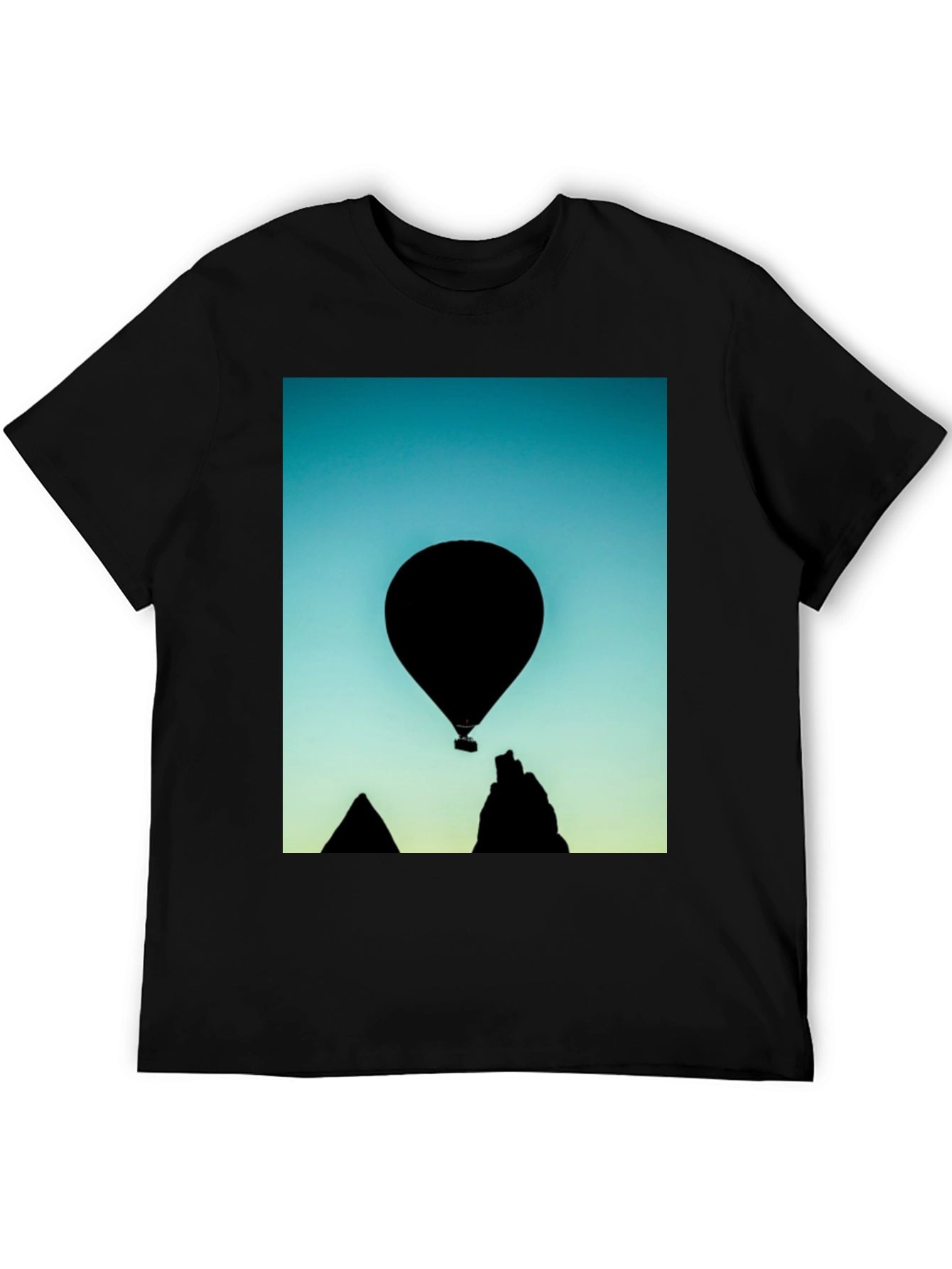 Black Silhouette Balloon Graphic T-Shirt