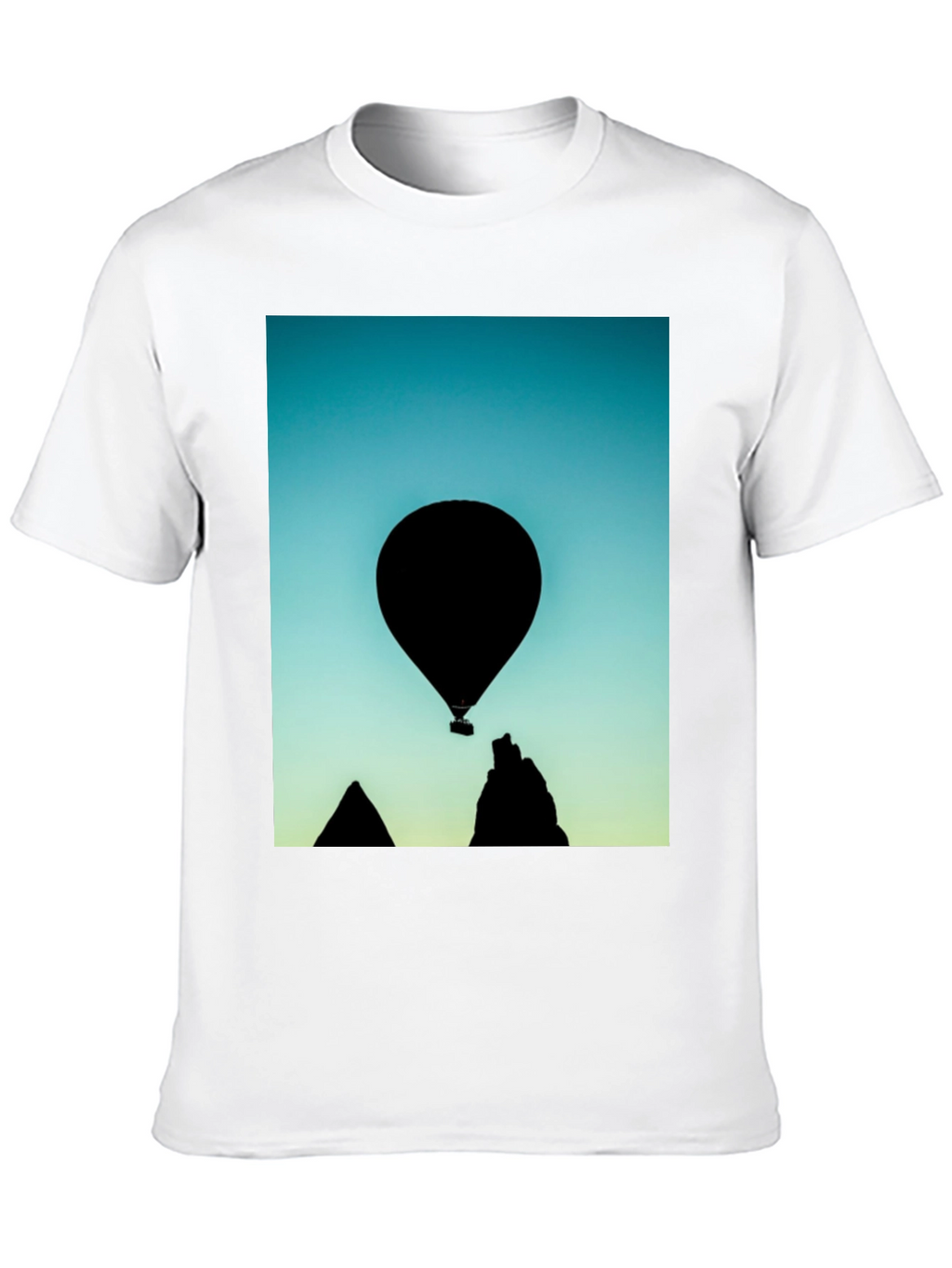 Black Silhouette Balloon Graphic T-Shirt