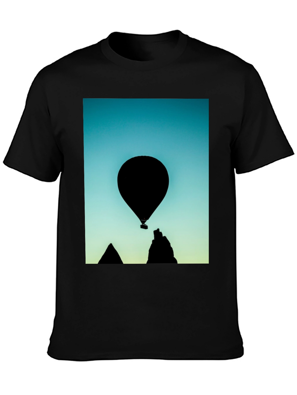 Black Silhouette Balloon Graphic T-Shirt