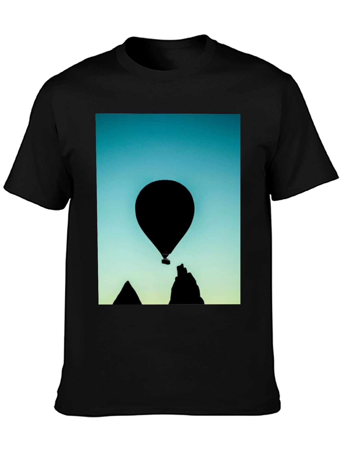 Black Silhouette Balloon Graphic T-Shirt