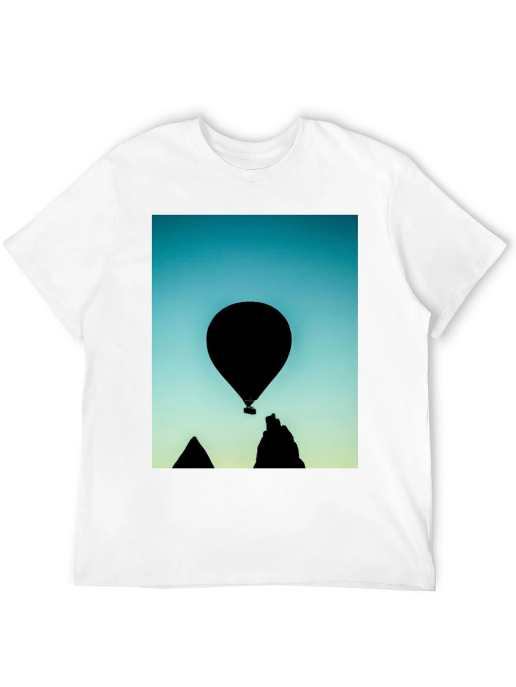 Black Silhouette Balloon Graphic T-Shirt