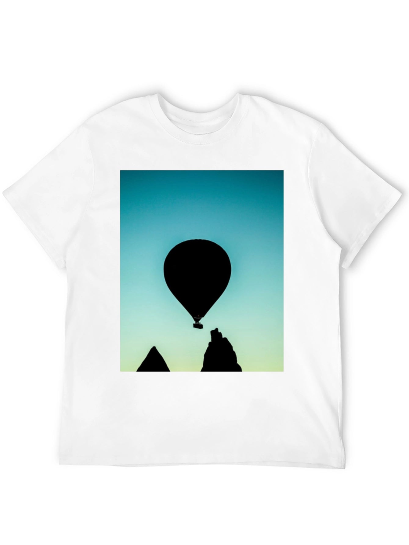 Black Silhouette Balloon Graphic T-Shirt