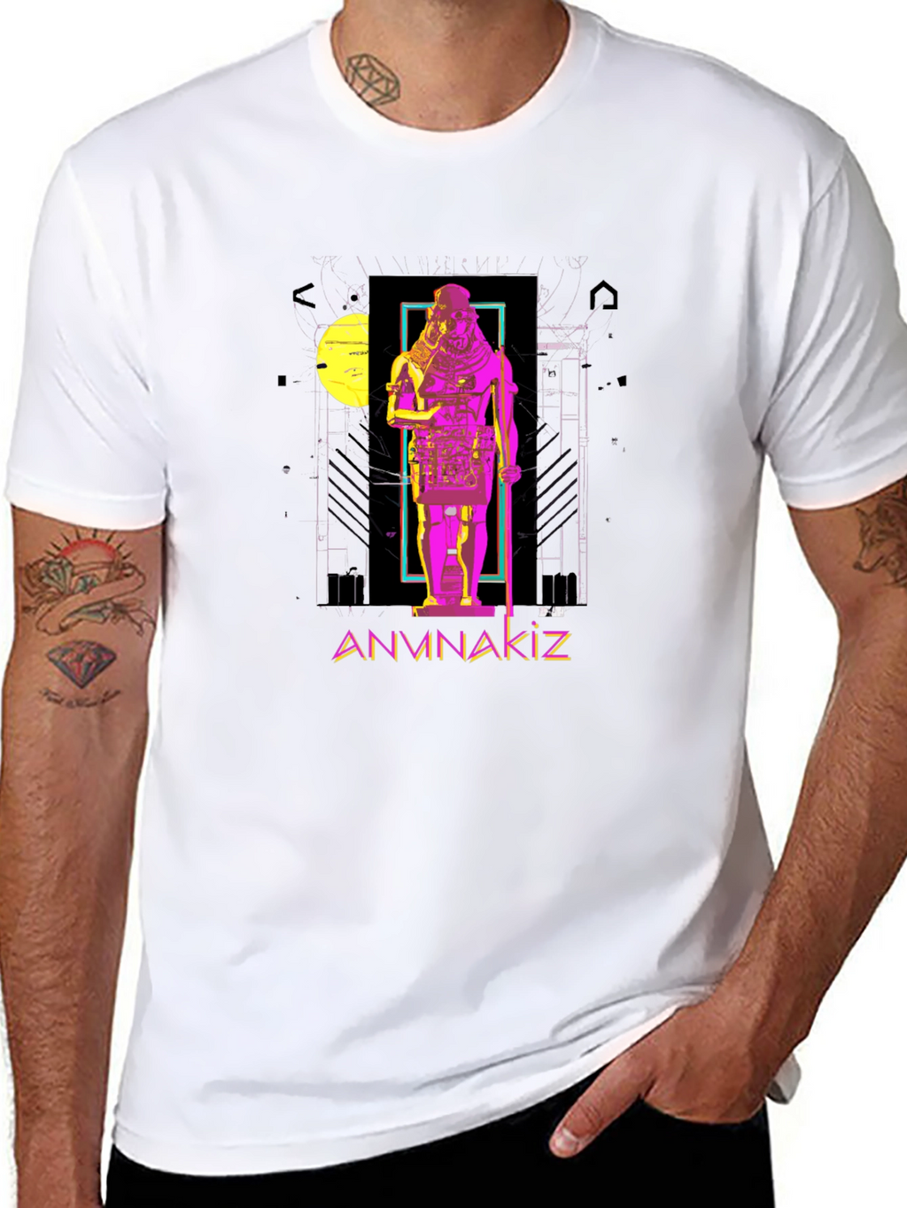 Anunnaki Graphic Print Black T-Shirt