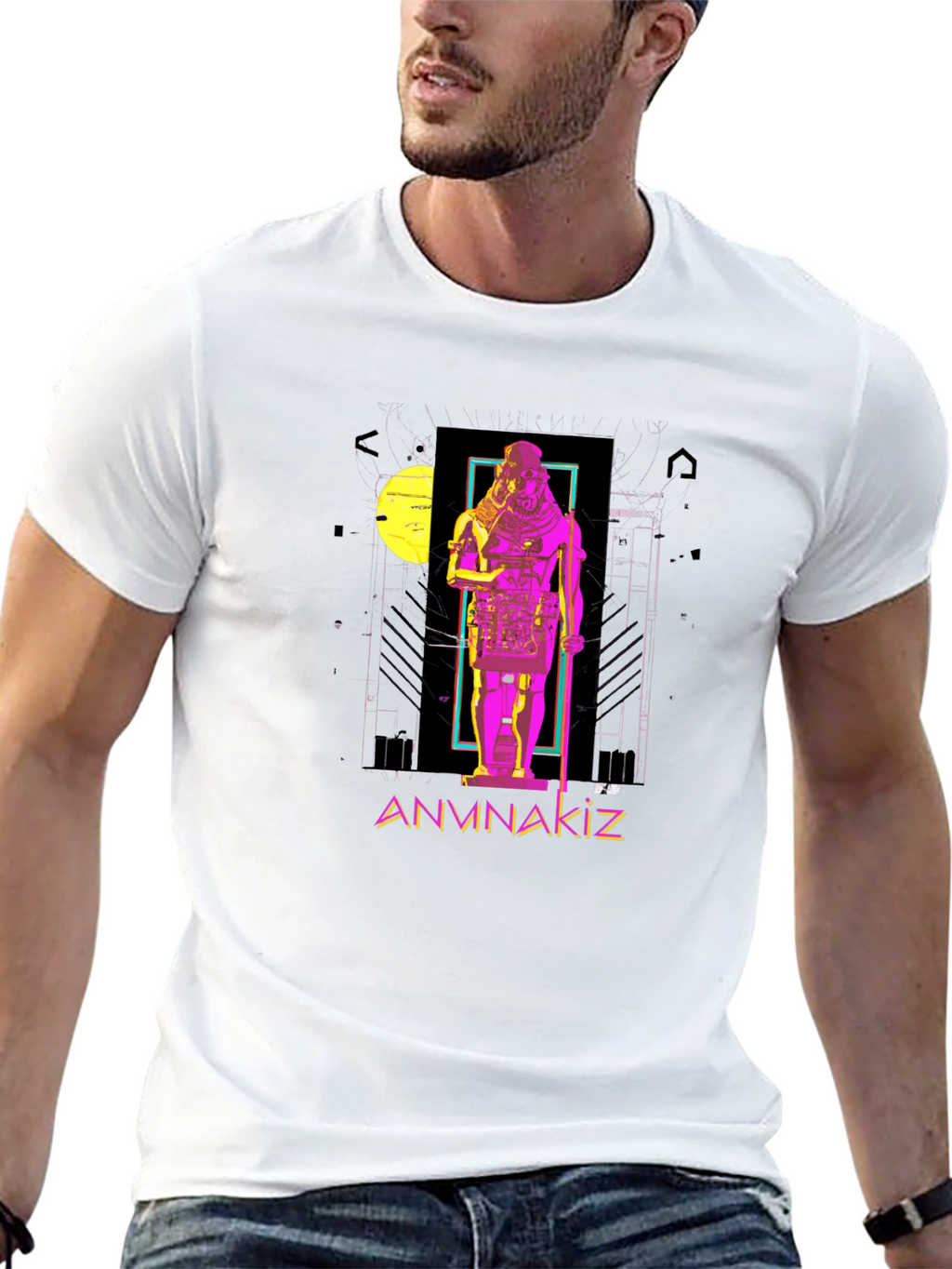 Anunnaki Graphic Print Black T-Shirt