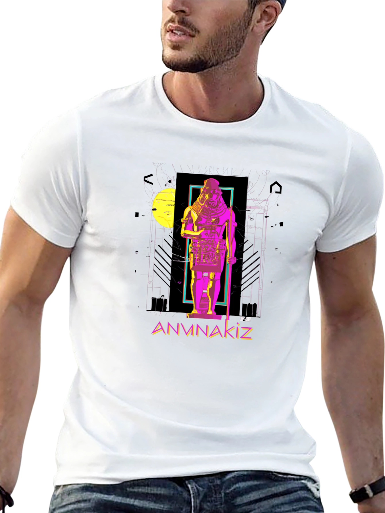Anunnaki Graphic Print Black T-Shirt